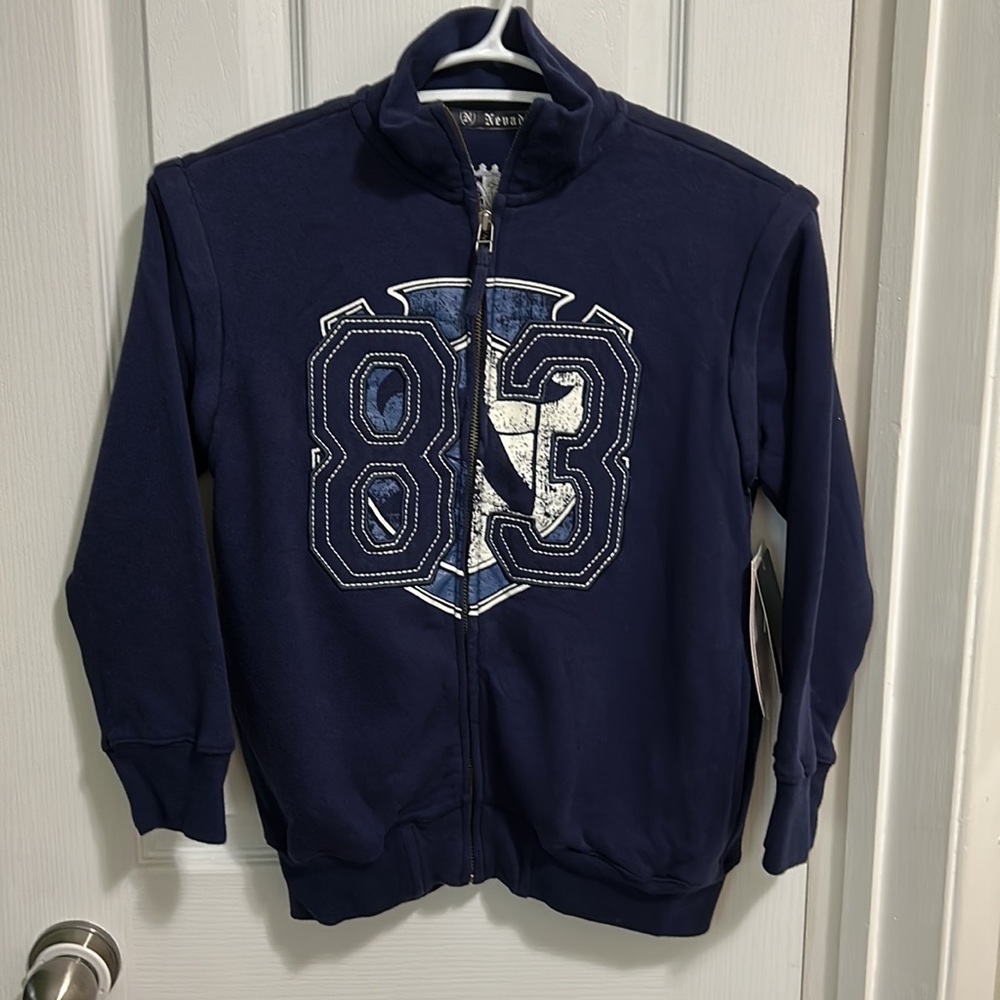 Boys - Nevada Zip Front Sweat Top (No Hood)Blue, SZ Small - 8, NWT